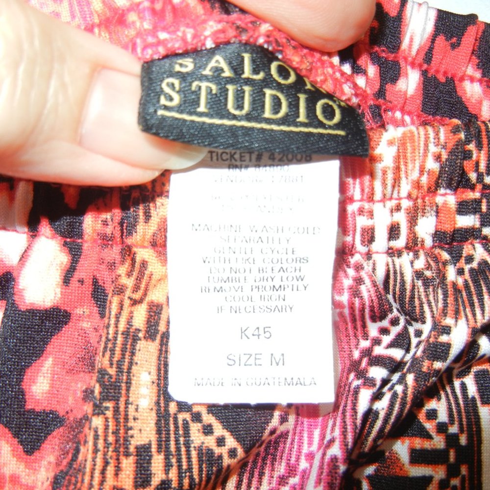 2 Piece Skirt Set Medium Sleeveless Crew Neck Top Midi Vintage Stretch Graphic - Picture 6 of 12